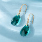 EVEVIC Austrian Crystal Teardrop Drop Earrings for Women, French Hook