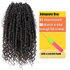 Goddess Passion Twist Hair with Curly End 12 Inch Short Pre-Looped Boho Style Crochet Braids Pre-twisted (8 Packs, 4#, Brown)