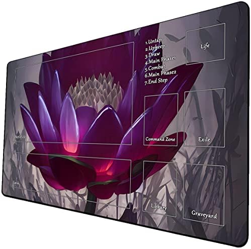 MTG Playmat, Game Play Mat for MTG TCG 24 x 14 inches Trading Card Inked Game Playmats with Storage Bag Smooth Rubber Surface Battle Game