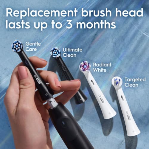 Oral-B iO Series 2 Rechargeable Electric Powered Toothbrush, Pure White with 1 Gentle Care Brush Head - Automatic Pressure Sensor to Protect Gums - 3 Modes - 2 Min Timer
