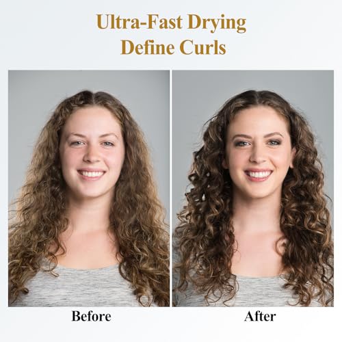 Large Diffuser Attachment Compatible with Dyson Airwrap, Upgraded Bigger Diffuser Nozzle to Dryer Faster and Define Curls Hair, Gold