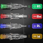 Dragonhawk Extreme Tattoo 50Pcs Cartridges Needles Mixed Sizes 1003RL 1005RL 1007RL 1009RL 1011RL EX-1 (#10RL-50PCS)