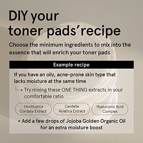 ONE THING Unbleached Cotton Pads | DIY Dry Toner Pads, Large Size Exfoliating Soft Lightweight Face Rounds | Daily Travel Size Refill No Lint Double Sided | Korean Skin Care (120 Refill Pads)