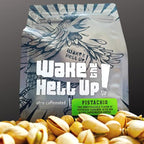 Wake The Hell Up! 12oz Ultra-Caffeinated Pistachio Ground Coffee, Low Acid, Medium-Dark Roast