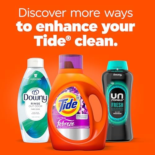 Tide Plus Febreze Freshness HE Turbo Clean Liquid Laundry Detergent, Spring & Renewal Scent, 105 fl oz, 74 loads (Packaging may vary)