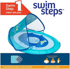 SwimWays Baby Spring Float with Adjustable Canopy and UPF Sun Protection, Blue Lobster