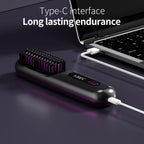 Go Brush Pro Hair Straightener & Curler 2-in-1 – Cordless Comb with Negative Ion, 4000mAh Fast Heating & Portable Travel Design, Rechargeable Brush for Straightening and Curling (1Pcs)