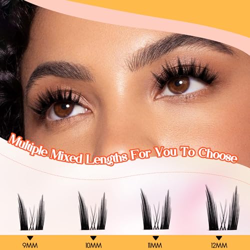 GEMERRY Lash Clusters Fluffy Cluster Lashes Mink Cluster Eyelash Extensions Lash Extension Clusters DIY at Home Eyelash Clusters