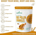 Alovitox Bee Pollen Granules 8 Oz | 100% Pure, Organic Bee Pollen for Bearded Dragons | Superfood Packed Bee Pollen Organic with Antioxidant, Protein, Vitamin & More | Nutritional Yeast & Gluten Free