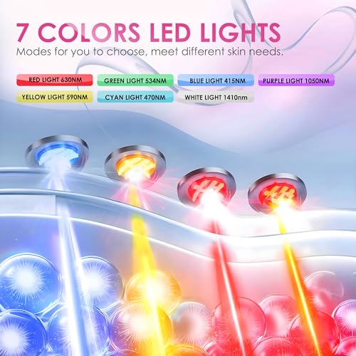 Red-Light-Therapy-for-Face, 7-1 Colors Led Face Mask Light Therapy, Facial Skin Care Mask (White)