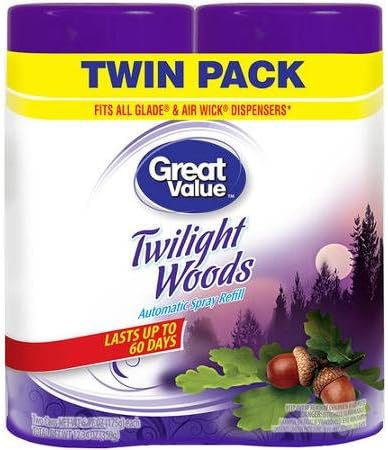 Great Value Twilight Woods Automatic Spray Refills, 6.17 oz, 2 count
