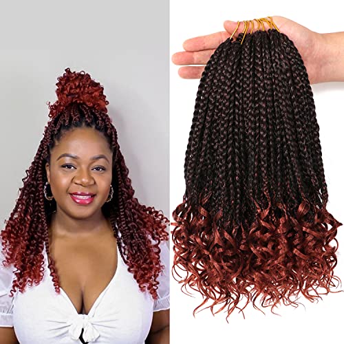 7 Packs 14 Inch Boho Goddess Box Braids Crochet Hair for Black Women (T350#, 14 Inch (Pack of 7))