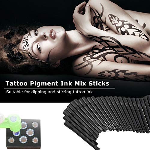 Ink Mixer Machine Kit, Yuelong Pigment Mixer Machine and Ink Caps Kit Includes Makeup Ink Pigment Electric Agitator Machine With 100 Mixing Sticks and 300 Mix Ink Cups for Microblading Supplies