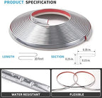 Art3d 20ft Outside Vinyl Corner Trim Peel and Stick for Tile and Wall Edges, Furniture Decoration Stainless Steel