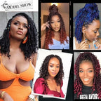Goddess Box Braids Crochet Hair 14inch Boho 3X Crochet Braids with Curly Ends 8 Packs Protective Hairstyle Synthetic Braiding Hair Extensions for Black Women (14 Inch, 1B)