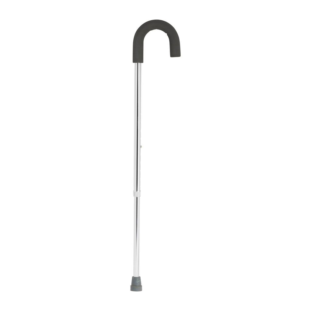 Drive Medical Round Handle Aluminum Walking Cane With Foam Grip, Silver