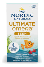 Nordic Naturals Ultimate Omega 2X Teen, Strawberry - 60 Mini Soft Gels - 1120 mg Total Omega-3s with EPA & DHA - Brain Health, Positive Mood, Social Development, Learning - Non-GMO - 30 Servings