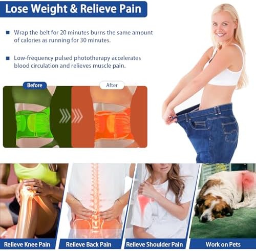 KingPavonini Red Light Wellness Belt – 3-in-1 LED Light Device with Adjustable Strap, 630/660/850nm for Relaxation and Comfort