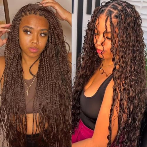 Human Braiding Hair for Boho Braids Deep Water Wave Curly Bulk Human Hair for Braiding Brazilian Virgin Human Hair for Micro Braiding Wet and Wavy Human Braiding Hair 100g 20inch Chocolate Brown