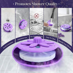 Purple Shower Steamers Tray, Big Suction Cup Shower Steamer Tablet Holder Dish for Long Lasting Use, Flake Bath Bombs Container, Adornment Household Supply Car Decoration Yoga Decor
