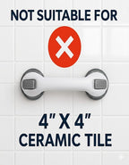 2 Pack Grab Bars for Bathtubs and Showers, Shower Handles for Elderly Seniors bar Safety 500 lbs Walls Handicap Heavy Duty Holder Hooks to Lift Large Tile Glass Suction Cups Tool