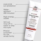 EltaMD UV Active Zinc Oxide Sunscreen, SPF 50+ Mineral Sunscreen Lotion, Formulated for Active Lifestyles and Full Body Sun Protection, Water Resistant Up to 80 Minutes, Oil Free, 3.0 Oz Tube