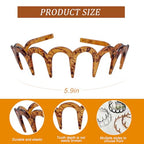 6Pcs Zig Zag Shark Tooth Headbands Comb Zigzag Plastic Hoop U Shaped Shark Tooth Hair Bands Wavy teeth Hair Hoop for Women Girls Hair Accessory Styling（6 Color）