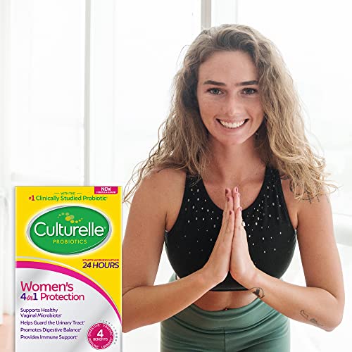 Culturelle Women’s 4-in-1 Daily Probiotic Supplements for Women - Supports Vaginal Health, Digestive Health, Immune Health, Occasional Diarrhea And Gas - Non-GMO - 30 Count