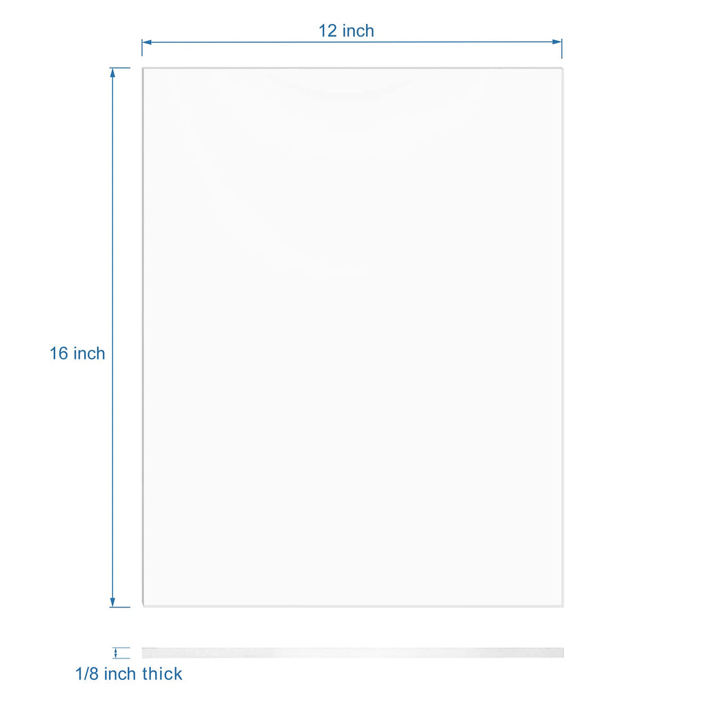 KAITELA Pack of 10 Clear Acrylic Sheets 12" x 16" Cast Plexiglass Panel 1/8" Thick (3mm) Transparent Plastic Board for Signage, Craft, Display Projects, Laser Cutting, Engraving