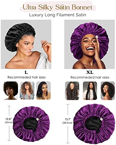 YANIBEST Silk Bonnet Satin Bonnet for Sleeping Women and Men, Adjustable Double Layer Hair Bonnet for Curly Braids Hair