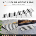 5" Rise Door Threshold Ramp with Updated Fixable Screws, Stable Portable Wheelchair Ramp for Home Steps, Aluminum Door Entry Ramps for Scooters, Power Chairs, Walkers, 800LBS Load Capacity