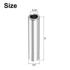 uxcell 5 Pcs Stainless Steel Spacer 5/16" Bore x 1/2" OD x 2" Length Screw Bushing Plain Finish Round Metal Spacer for 5/16" Screws Bolts and Rods