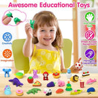 Arscniek 140 Pack Animal Erasers for Kids, Take Apart Mini Pencil Erasers, Desk Pets & Treasure Box Toys, Bulk Party Favors, Stocking Stuffers, Classroom Prizes, School Supplies, Gift for Boys & Girls