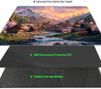 MTG Playmat Magic Card Playmat Game Mat,TCG & CCG Card Games Mat with Free Storage Bags Size 24 x 14 Inches (No with Zones,Mountain)