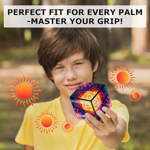 SHASHIBO Holographic Shape Shifting Box - STEM Magnetic Fidget Cube That Transforms Into Over 70 Shapes, Download Fun in Motion Toys Mobile App (Solar)