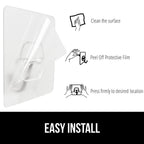 GORILLA GRIP Heavy Duty 25lbs Extra Grippy Reusable Wall Hooks for Hanging, Easy Install Strong Stick on Removable Hook, No Nail Damage, Multi-Surface Use for Decorations, 5 Pack, Metal