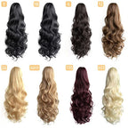 Pony Tails for Women Claw Clip Ponytail Extension Wavy 20" Synthetic Clips in Ponytails Hair Extensions Wigs Fluffy Hairpieces for Wedding Party Daily Use 6 Oz Darkest Brown
