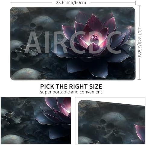 MTG Playmat Non-Slip Rubber Backing Printing Commander Board Game Desk Mat Duel Mat TCG PTCG Playmat 24x14 inches and Free Storage Bags (Black Lotus)