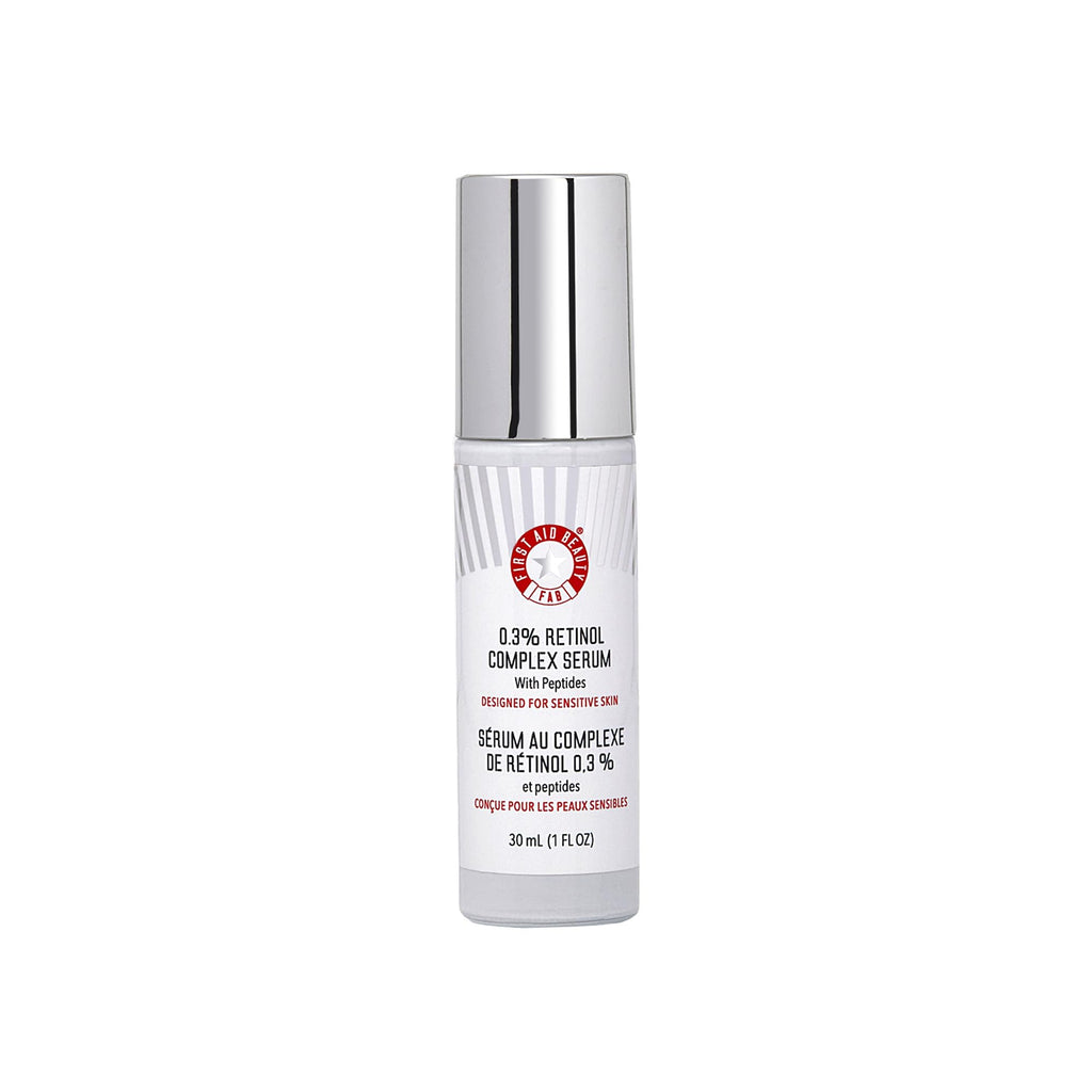 First Aid Beauty - 0.3% Retinol Complex Serum with Peptides, Designed for Sensitive Skin, Helps Visibly Improve Lines and Wrinkles with Less Irritation than Traditional Retinol, Non-Comedogenic, 1 oz