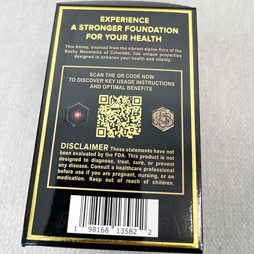 Organic Honey Packets Made in USA – Raw Honey with Premium Royal Jelly, Pure Bee Pollen & Potent Herbal Complex – Elite Men's Vitality & Stamina Boost – 16 Sachets (14g each)