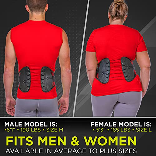 BraceAbility Spine Sport Lower Back Brace - Working Out, Exercise, Run, Kayak, Golf, Gym, Manual Labor, Tennis, Athletic Lumbar Corset for Active Women and Men (2XL)