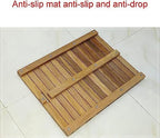 Shower Bath Mat for Bathroom,Anti-Slip Wood Shower Mat,Luxury Bamboo Bath Mat,Bamboo Bath Mat for Shower,Customizable (Size : 45x45cm/18x18in)