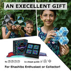 Shashibo Shape Shifting Box - Award-Winning, Patented Fidget Cube w/ 36 Rare Earth Magnets - Transforms Into Over 70 Shapes, Gift Box, Download Fun in Motion Toys Mobile App (Wings, 4 Pack)