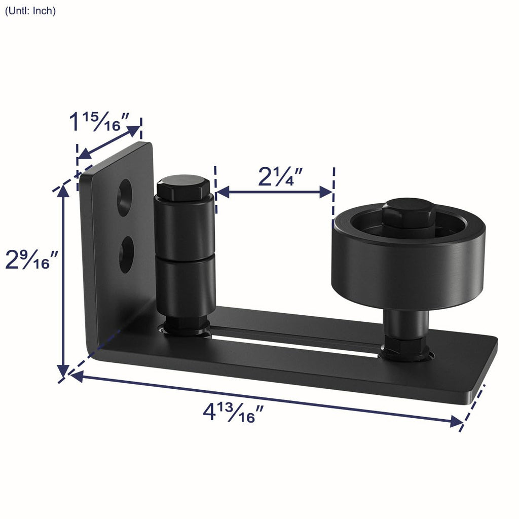 SMARTSTANDARD Sliding Barn Door Floor Guide for Bottom Adjustable Roller - 8 Setup Options for DIYers - Flush Design Bottom Flat Barn Door Floor Guide Stay Roller (Black) 2PCS