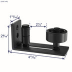 SMARTSTANDARD Sliding Barn Door Floor Guide for Bottom Adjustable Roller - 8 Setup Options for DIYers - Flush Design Bottom Flat Barn Door Floor Guide Stay Roller (Black) 2PCS