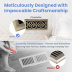 4x10 Inches Heavy Duty Walkable Floor Register Easy Adjust Air Supply Lever Floor Vents - Charlotte Design - Vent Cover for Home Floor - Antique Brass