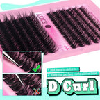 ALICE Lash Extension Kit Fluffy Volume Cluster Lashes Wispy 8-20MM D Curl Individual Lashes Eyelash Clusters Kit Lash Glue Bond and Seal Tweezers Diy Eyelash Extension Kit Self Application at Home