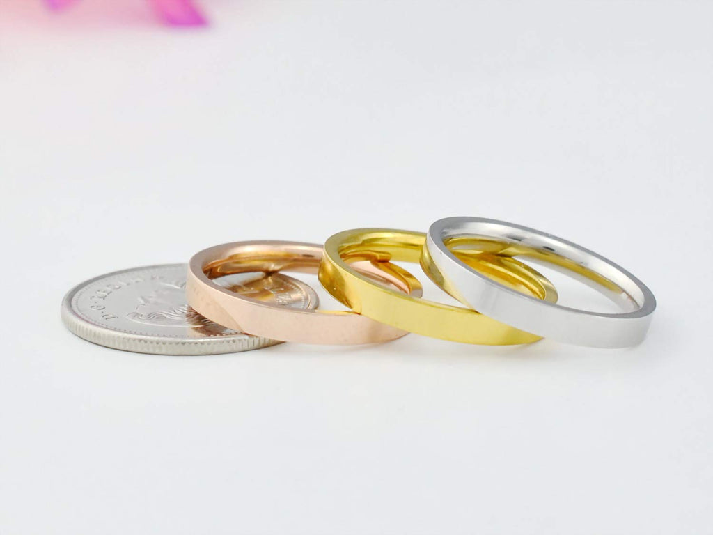 Love Statement Gifts Name Ring - Custom Text Stainless Steel Band Ring, Personalized Gift for Her & Him, for Valentines Day, Anniversary Birthday Graduation Christmas Bridesmaids Wedding