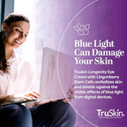 TruSkin Longevity Eye Cream – Caffeine Eye Cream with Bakuchiol, Lingonberry Stem Cells & Green Coffee Bean – Healthy Aging Gentle Retinol Alternative, Puffiness, Dark Circles, 0.5 fl oz