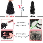 Leeven Curly Crochet Hair 10 Inch 8 Packs Burgundy Gogo Curl Crochet Hair Pre Looped Ocean Wave Crochet Hair Ombre Red Deep Twist Bohemian Box Braids Synthetic Water Wave Braiding Hair for Women